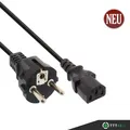 Produktbild: InLine® Netzkabel, Schutzkontakt gerade auf Kaltgerätestecker C13, 0,3m, schwarz