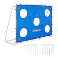 Produktbild: Relaxdays Fußballtor mit Torwand, Garten, Kinder & Erwachsene, Soccertor, HBT 170x235x85 cm, Stahl, Tor groß, blau-weiß