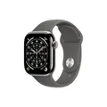 Produktbild: Apple Watch Series 11 GPS + Cellular 42mm Natural Titanium Gehäuse mit Stone Grey Sport Band - S/M