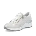 Produktbild: Rieker Damen Low-Top Sneaker N4316, Frauen Halbschuhe, lose Einlage,straßenschuhe,Strassenschuhe,Sportschuhe,Silber/Platin (90),40 EU / 6.5 UK