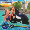 Produktbild: MEGA ORCA WAL Schwimmtier Reittier Aufblastier 2 Griffe 203 x 102 Bestway 41009