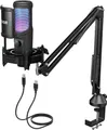 Produktbild: TONOR Mikrofon TONOR TC40 RGB USB Mikrofon mit Mute Taste & Arm für PC PS4 PS5