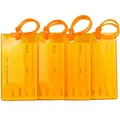 Produktbild: 4er-Pack Kofferanhänger | Flexibler Gepäckanhänger für Koffer, Taschen und Gepäck | Adressanhänger | Namensschilder aus PVC | Luggage Tags | Orange