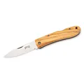 Produktbild: Herbertz Selektion Taschenmesser, AISI 440 Stahl, rostfrei, Olivenholz, Back Lock, Fangriemenöse, scharfes Klappmesser & Outdoor-messer für Camping, Wandern oder Jagd