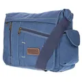 Produktbild: Christian Wippermann große XL Herren Damen Tasche Umhängetasche Canvas Messenger Bag Blau