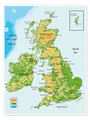 Produktbild: Poster Topografische Karte von Großbritannien und Irland (Englisch)