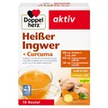 Produktbild: Doppelherz Heißer Ingwer und Curcuma - Vitamin C und Zink zur Unterstützung der normalen Funktion des Immunsystems - heiß und kalt - vegan - 10 Beutel