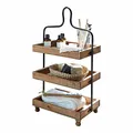 Produktbild: Loberon Etagere Lasse, 3-stöckig, gedrechselte Füße, hochwertiges Design, Dekoration, Organisation, Organizer, Wohn-Accessoire, Tannenholz, Eisen, braun/schwarz