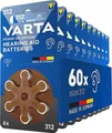 Produktbild: VARTA Hörgerätebatterien Typ 312 braun, Batterien 60 Stück Vorratspack, Power on