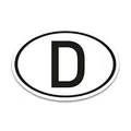 Produktbild: D Magnet Länderkennzeichen Deutschland Schwarz & Weiß I 17,5 x 11,5 cm I DIN genormt I PKW LKW Wohnmobil Auto I verpflichtend außerhalb der EU I UV- und witterungsbeständig I kfz713