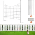 Produktbild: VEVOR 5er-Set Dekorativer Gartenzaun 75x93cm Metallzaun aus Kohlenstoffstahl Steckzaun 6,38cm Spike-Abstand Hundezaun Gitterzaun Beetzaun Zaun Metall Zaunelementen inkl. Befestigungsmaterial