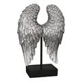 Produktbild: Casablanca Deko Skulptur Figur „Wing - Engel Flügel Deko Weihnachten aus Poly - Farbe: Silber - Höhe 30 cm