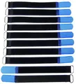 Produktbild: 10x 20 cm x 20 mm wiederverschließbare Klett-Kabelbinder BLAU mit Metall-Öse - Kabel-Klettband 200 mm wiederverwendbar