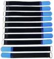 Produktbild: 10 Klett Kabelbinder 200 x 20 mm blau Kabelklettband Kabelklett Klettband m. Öse