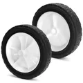 Produktbild: QWORK® 2 x Gummi Laufrad - Raddurchmesser 175mm, Breite 36mm, Achslochdurchmesser 12,7mm, Tragfähigkeit 70kg -Ersatz Rad für Rasenmäher Grillwagen Bollerwagen (7 x 1,5 Zoll)