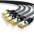 Produktbild: Primewire 5x LAN-Kabel CAT.7, RJ-45 (Ethernet), CAT 7 Flachband U/FTP Gigabit Netzwerkkabel 10 Gbit/s Patchkabel - 1m