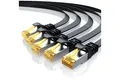 Produktbild: Primewire LAN-Kabel, CAT.7, RJ-45 (Ethernet) (100 cm), CAT 7 Flachband Gigabit Netzwerkkabel 10 Gbit/s Patchkabel flach 1m