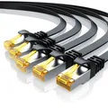 Produktbild: 5x Primewire CAT.7 LAN-Flachbandkabel U/FTP RJ45 flexibl Verlegen Schwarz 1,0m