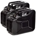 Produktbild: BW® Kraftstoffkanister Metall Benzinkanister 2x 10 Liter - Schwarz - RAL 9005 - TÜV-geprüft und UN-Zulassung - Made in Europe
