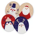 Produktbild: itenga 40x Bierdeckel Weihnachten I Untersetzer aus Pappe I Weihnachtsfiguren I Bunt I rund, Ø 10,7 cm I Winter Advent
