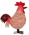 Produktbild: dekorativer Deko-Hahn Deko-Huhn Garten-Deko Metall bemalt ca. 44 cm hoch pink