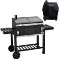 Produktbild: Taino Hero XXL Smoker Set Mit Haube BBQ Grillwagen Holzkohlegrill Grill Räucherofen Schwarz