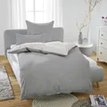 Produktbild: Biberna Melange Flanell-Wendebettwäsche 0840500-017, Größe 155x220 cm, sturmgrau