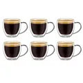 Produktbild: doppelwandige Espresso-Gläser mit Henkel, 6er-Set 100ml, Mokkatassen, Thermo-...