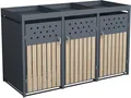 Produktbild: Mülltonnenbox Müllbox Mülltonnenverkleidung 3 Türen Box Pflanzdach Anthrazit