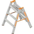 Produktbild: Layher Stehleiter Topic 1043.3, Schwerlastleiter, aus Aluminium mit 2 x 3 Stufen