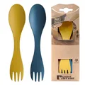 Produktbild: Light My Fire Spork Little 2-Pack Göffel 2-in-1 Campingbesteck Kinder Gabel Löffel - Reisebesteck BPA-Frei & Bio-Basierter Kunststoff Ergonomisches Camping Besteck to go - Made in Sweden, Gelb/Blau