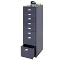 Produktbild: Mendler Rollcontainer Boston T851, Schubladenschrank Stahlschrank, 110x28x41cm 8 Schubladen - dunkelgrau