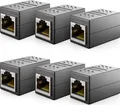 Produktbild: deleyCON 6 Stück RJ45 Kupplung (1000 Mbit) Gigabit LAN Kabel Verlängerung Netzwerkkabel Ethernet Adapter Verbinder Kompatibel zu Cat8, Cat7, Cat6, Cat5 Patchkabel DSL POE 2X RJ45 Buchse - Schwarz