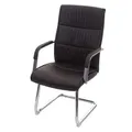 Produktbild: Konferenzstuhl MCW-A49, Besucherstuhl Freischwinger, Kunstleder ~ braun