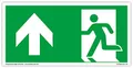 Produktbild: Schild Notausgang | extra langnachleuchtend | PVC selbstklebend 297x148mm | gemäß ASR A1.3 DIN 7010 DIN 67510 | Notausgangsschild Links aufwärts geradeaus | Fluchtweg Rettungsweg | Dreifke® extra 160