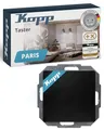 Produktbild: Kopp PARIS Taster in Matt-Schwarz - Stilvoller IP20 Taster-Unterputz ideal für Klingel & Türöffner - Klingeltaster-Unterputz mit 10AX Schaltvermögen - Lichtschalter 250V~