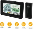 Produktbild: Funk-Wetterstation mit Lüftungsempfehlung 1x Sensor LCD Farb Display Funk-Wetterstation mit Datumsanzeige Digital Schwarz Funkuhr Alarm Snooze Wecker Farbdisplay beleuchtet mit Wandhalterung Schimmelwarner - 4-MV5631
