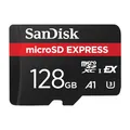 Produktbild: SanDisk microSD Express Speicherkarte 128 GB (Ideal für 4K UHD & RAW-Bildaufnahmen, Lesen bis zu 880 MB/s & Schreiben bis zu 480 MB/s, RescuePRO Deluxe,)