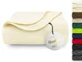 Produktbild: ZOLLNER Kuscheldecke in 130x170 cm - kuschelige und langlebige Fleecedecke - waschbar bis 95°C - hochwertiges Einfassband - antistatisch - Polyester - in vanille - Oeko Tex® Zertifiziert