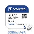 Produktbild: 5 x Varta 377 Uhren-Batterie Knopfzelle SR66 SR626 AG4 VARTA Neu Silberoxid