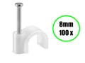 Produktbild: Kabelschelle Kabelklemme Befestigung Nagelschelle Weiß 100 Stück - 8 mm 17080