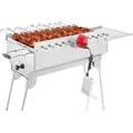 Produktbild: BEM Rambo Mangal Schaschlikgrill, Grillset mit Zubehör inkl. Powerbank + Motor, Elektrisch, Edelstahl, Klappbar, Holzkohlegrill mit Spießen
