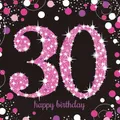 Produktbild: 30. Geburtstag Party Motiv Servietten schwarz rosa Feier Tisch Deko Dekoration