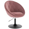 Produktbild: WOLTU 1 x Barsessel Loungesessel mit Armlehne, stufenlose Höhenverstellung, Samt, Rosa
