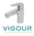 Produktbild: Wasserhahn VIGOUR Clivia Waschtischarmatur Einhebelmischer Ablaufgarnitur chrom