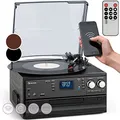 Produktbild: Auna Plattenspieler für Schallplatten, Plattenspieler mit Lautsprecher, CD-Player, USB & DAB Radio, Schallplattenspieler im Retro-Design, Moderner Record Vinyl Player, Plattenspieler mit Bluetooth