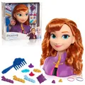 Produktbild: Disney Frozen 2 Anna Frisierkopf 20cm mit 14 Zubehörteilen für Styling-Spaß, ab 3 Jahren, Just Play, Merhfarbig, 32811