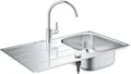 Produktbild: GROHE Bau Set aus Spüle und Küchenarmatur, hoher Auslauf, Einlochmontage, Edelstahl (31562SD1)