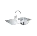 Produktbild: Grohe Edelstahlspüle n-Set, K200 Edelstahlspüle + Bau Edge Armatur, 86/50 cm