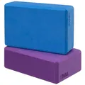 Produktbild: H&S Yoga Block 2er Set - Yoga Zubehör aus Moosgummi Schaumstoff - Yogablock in Blau und Lila - Yoga Blöcke - Yoga Klotz - Yogablocks Damen Herren